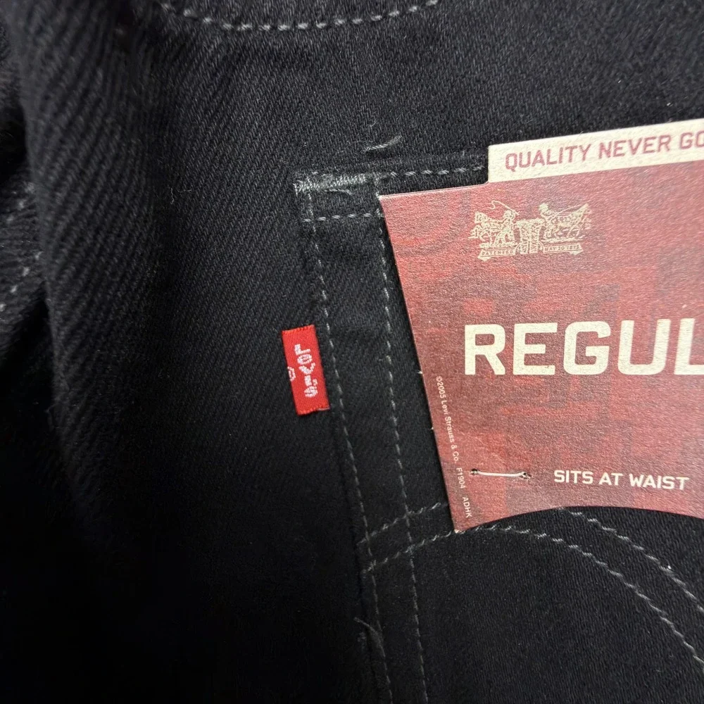 Levis 505 Regular Fit Straight‎ Leg Jeans Mens 31x34 Black NWT NOS Vintage